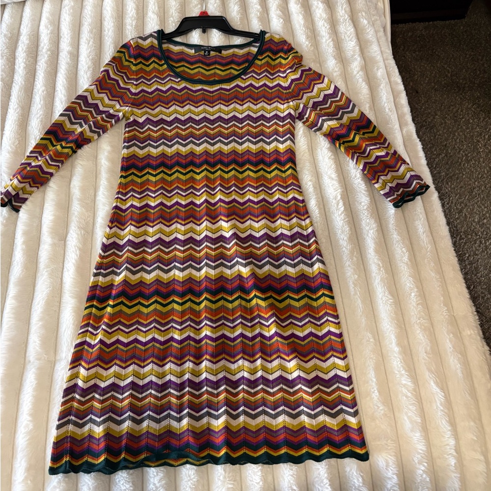 Nine West 70 Zig Zag knit Dress size M